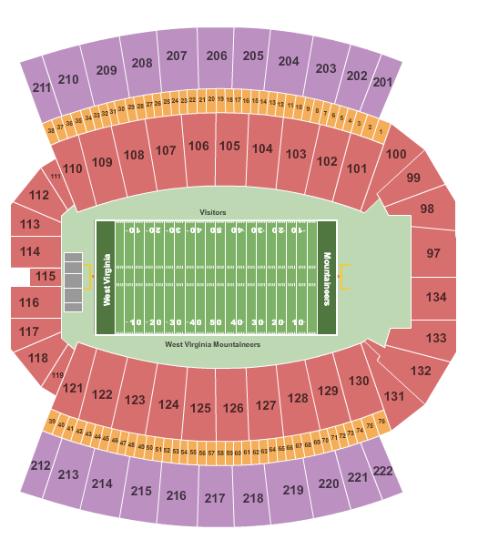 Mountaineer Field Seating Chart | Mountaineer Field at Milan ...